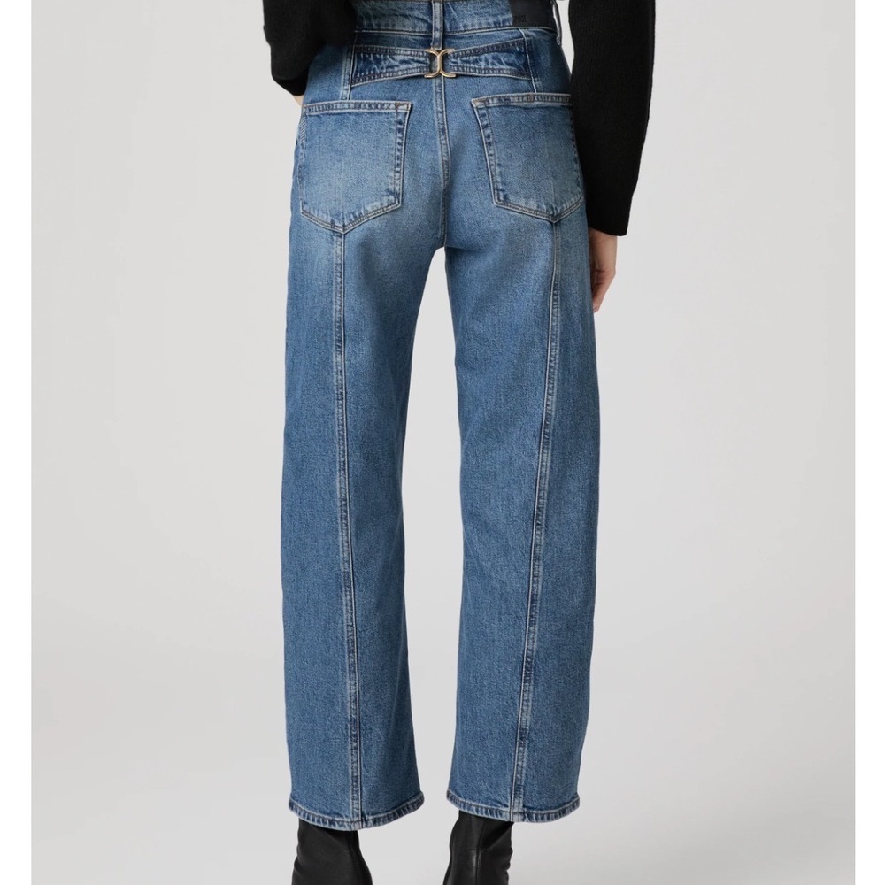 Paige Arellia High Waist Ankle Barrel Jeans Womens 29 Blue New Heritage Seam - Picture 2 of 15